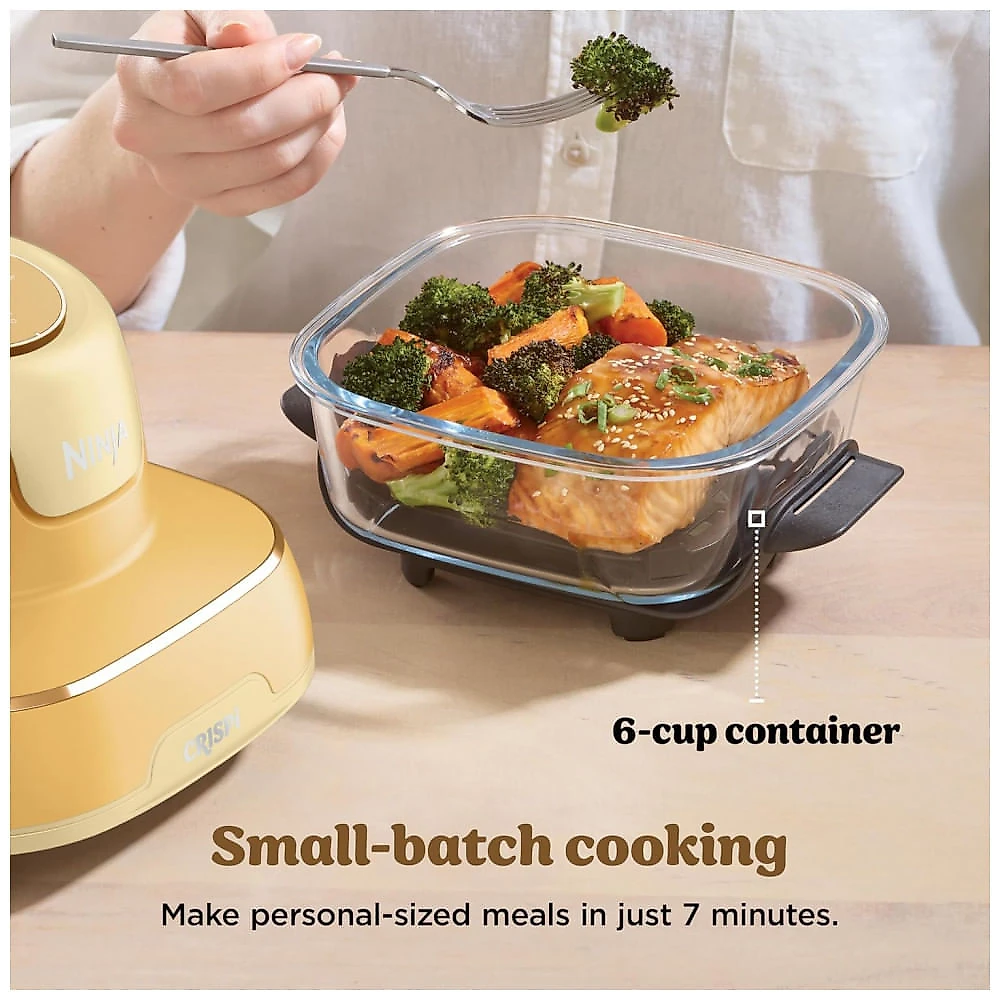 Ninja Air Fryer Crispi Fritadeira 4 em 1 Sistema de Cozimento Portátil 3,78 litros, 6 Copos de Vidro, Contêineres Crocantes, Tampas de Armazenamento