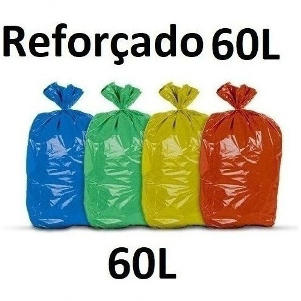 Kit 11 Pacotes Saco de Lixo 60 Litros P6 Reforçado 60X70 para Uso Doméstico e Comercial Higipack