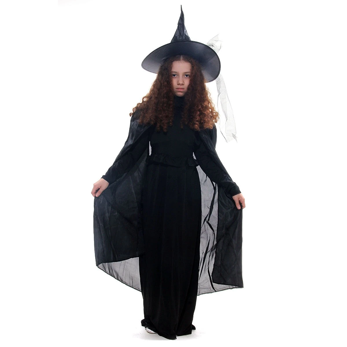 Fantasia Bruxa Clássica Infantil com Capa e Chapéu - Halloween
