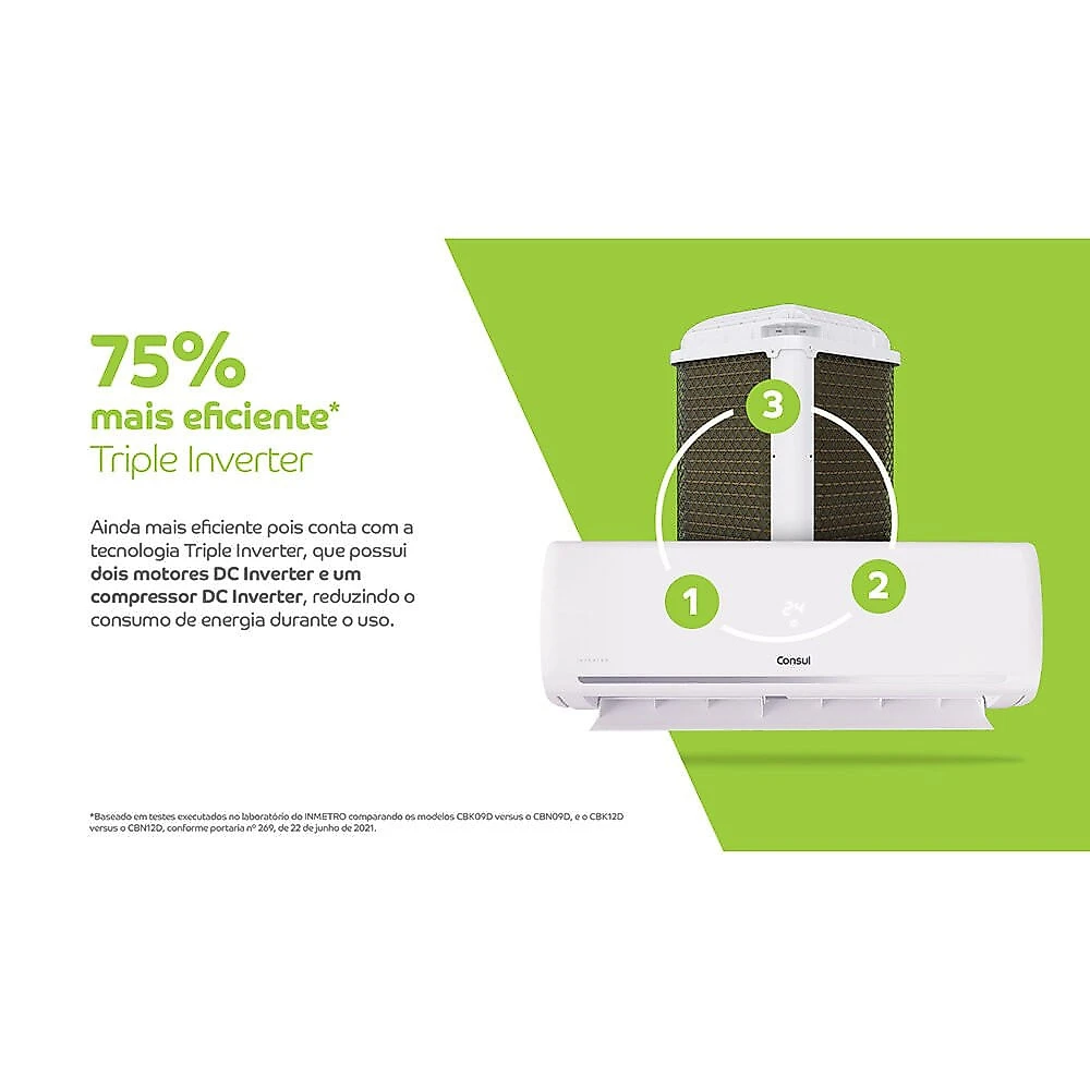 Ar-Condicionado Split CBR09CB Inverter Reverso 9000 BTUS Consul Branco - 220V