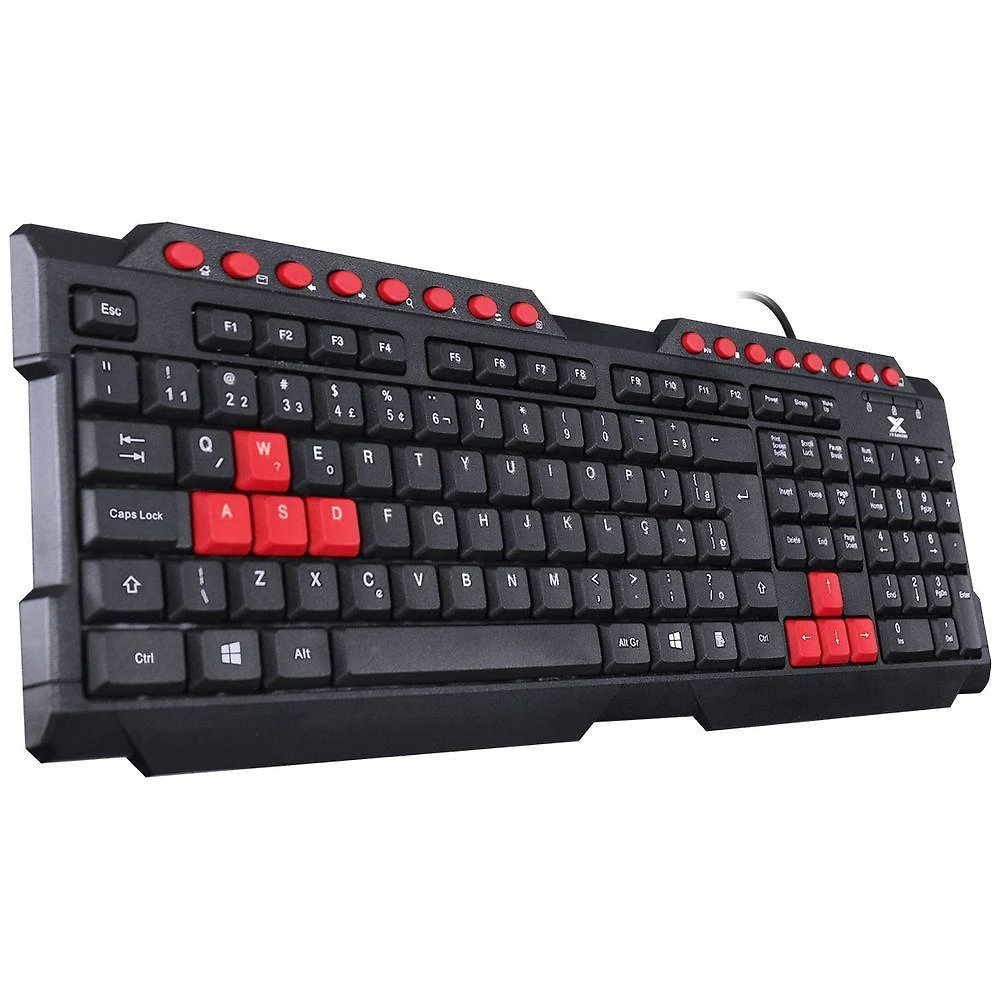 Teclado Usb Gamer Vx Gaming Dragon V2 Abnt2 1.8M Preto Com Vermelho - Gt100