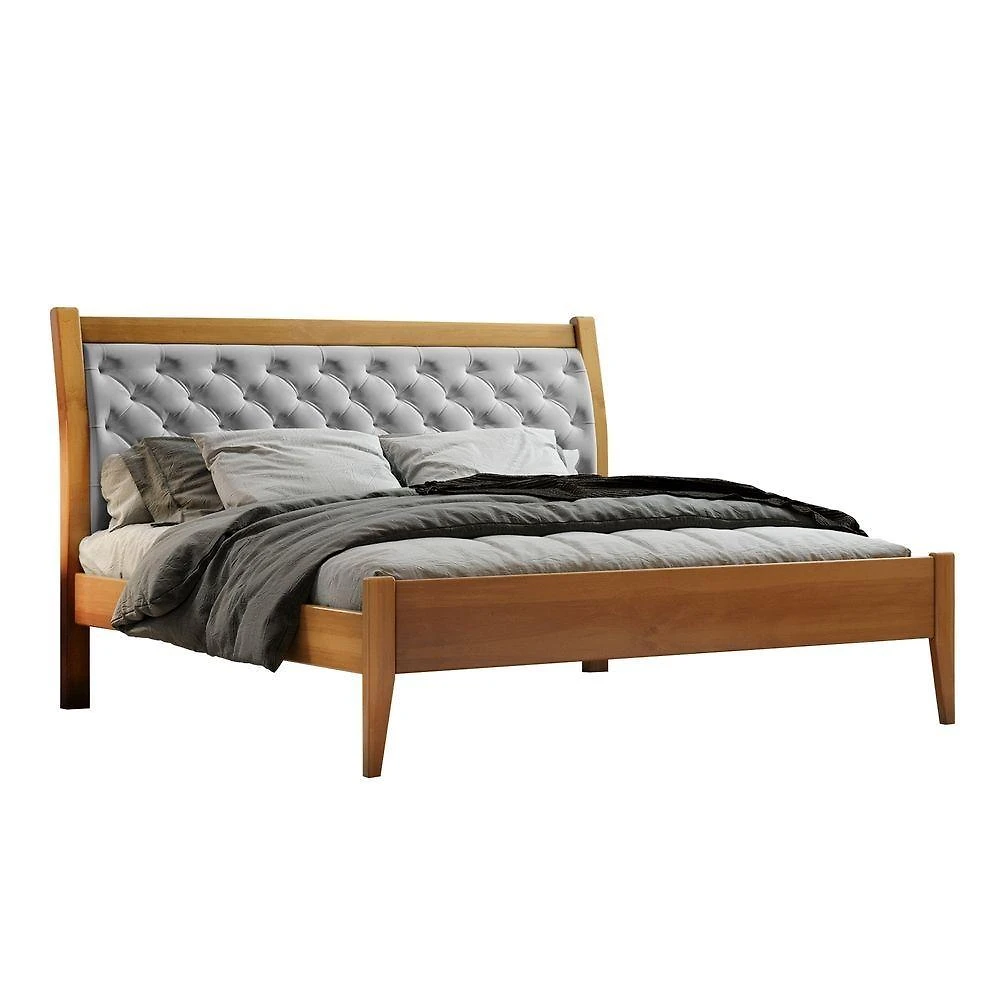 Cama Casal 140cm Vivare Amêndoa Mel Josandro Amêndoa Mel