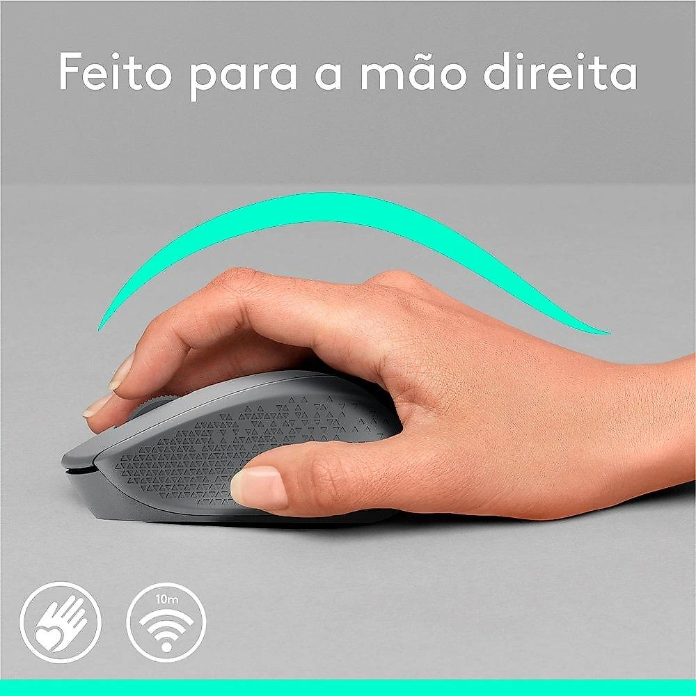 Mouse sem fio Logitech M280 com Conexão USB e Pilha Inclusa, Cinza - 910-004285