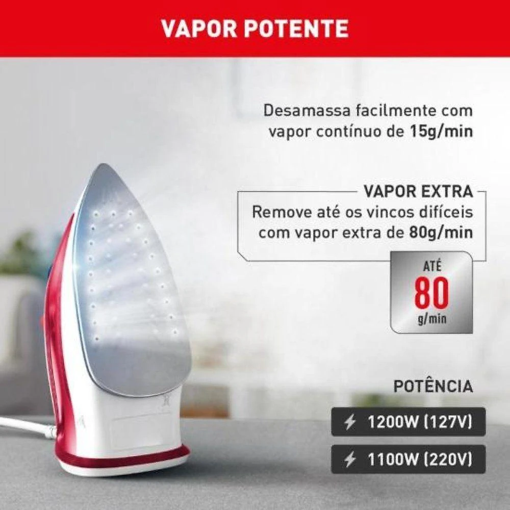 Ferro a Vapor Arno Essentialgliss Base Antiaderente 1100W 110V