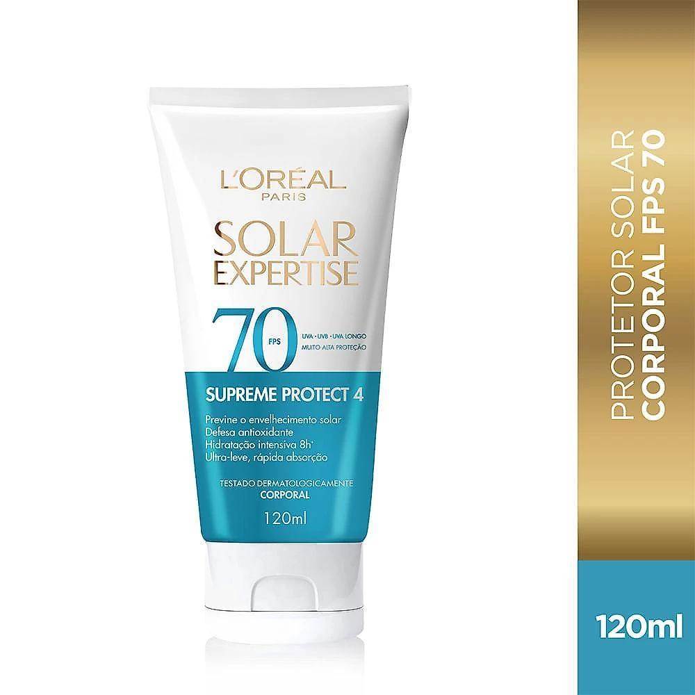 Protetor solar corporal l'oréal paris solar expertise supreme protect 4 fps70 120ml