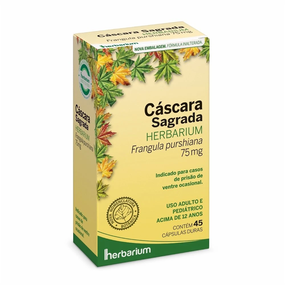 Cascara Sagrada Herbarium 75mg 45 Cápsulas