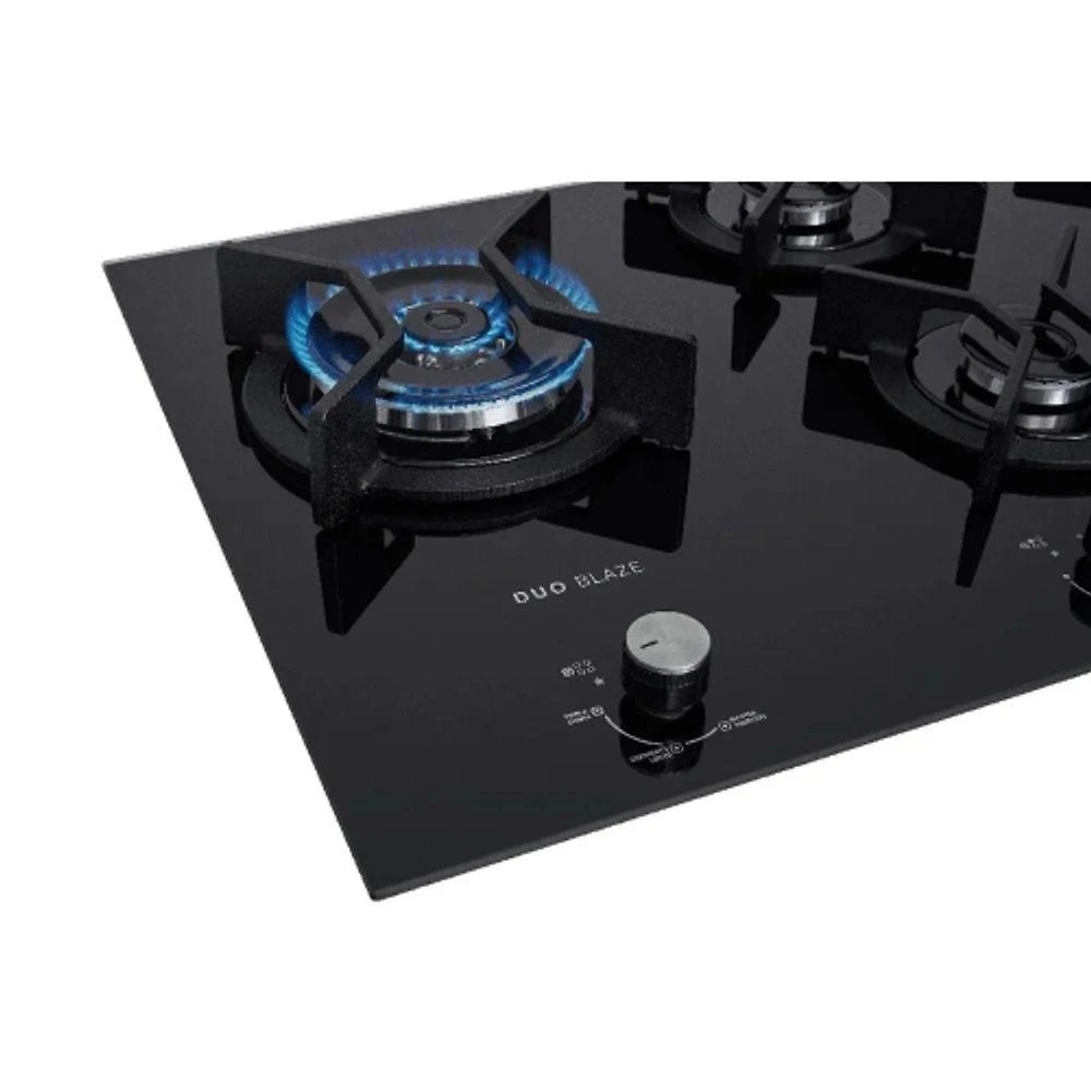 Fogao Cooktop a Gas Fischer 5q Tc Infinity Duo 5 Bocas Vidro Temperado Preto Bivolt