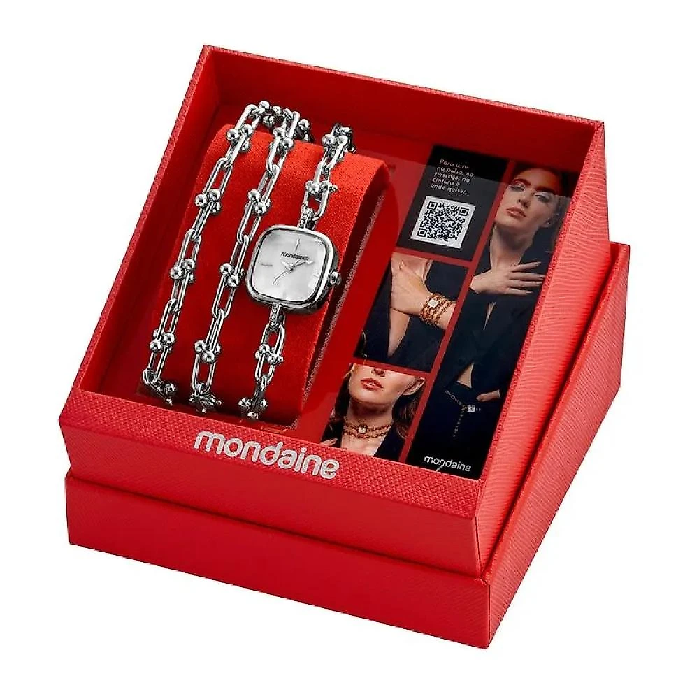 Relógio Mondaine My Way Corrente 32853L0MVNM2 20mm Aço Inox Prata