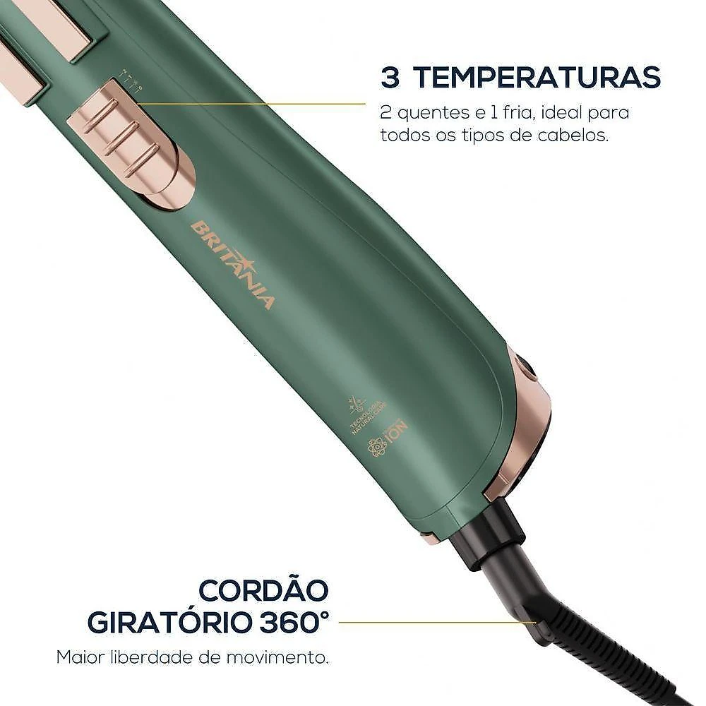 Escova rotativa britânia bivolt 1300w bere01 bivolt