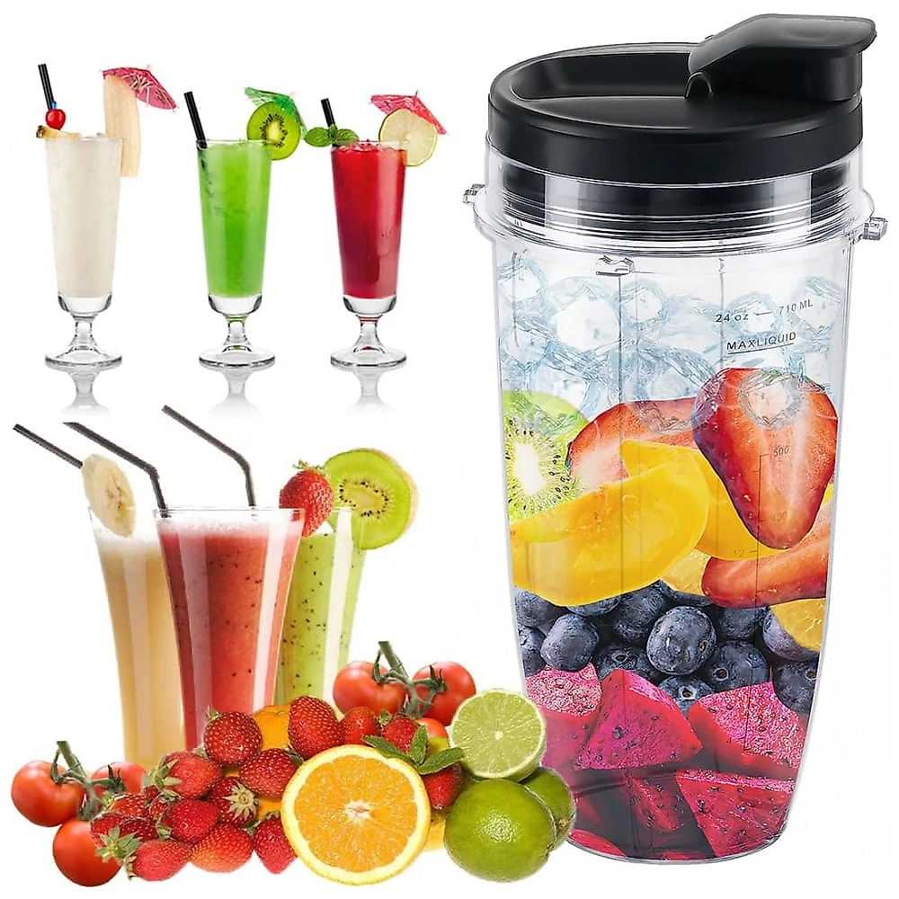 ABTER Copos de Substituição para Liquidificador Ninja 710 ml com Tampa Sip Seal - 2 Unidades Compatíveis com Modelos BL450 BL456 BL480 e Mais