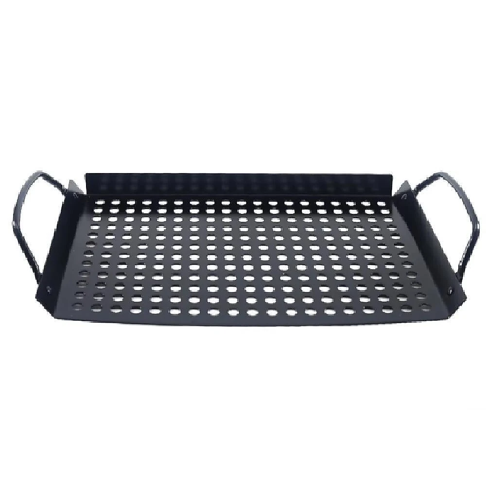Bandeja Grill para Churrasqueira em Aço Inox para Carnes Legumes e Peixes Preto Utibom