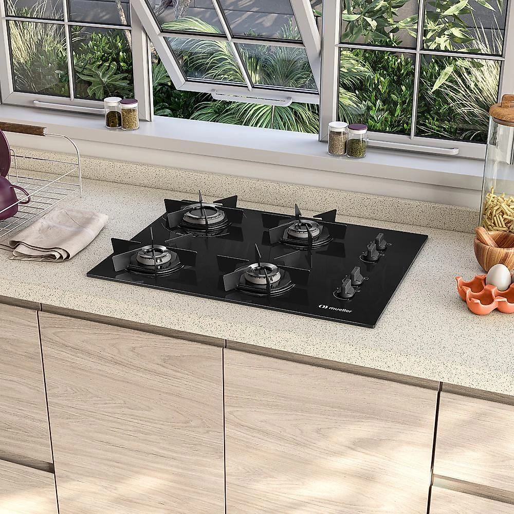 Cooktop Mueller 4 Bocas Queimador Ultra Chama MCG4BB Bivolt