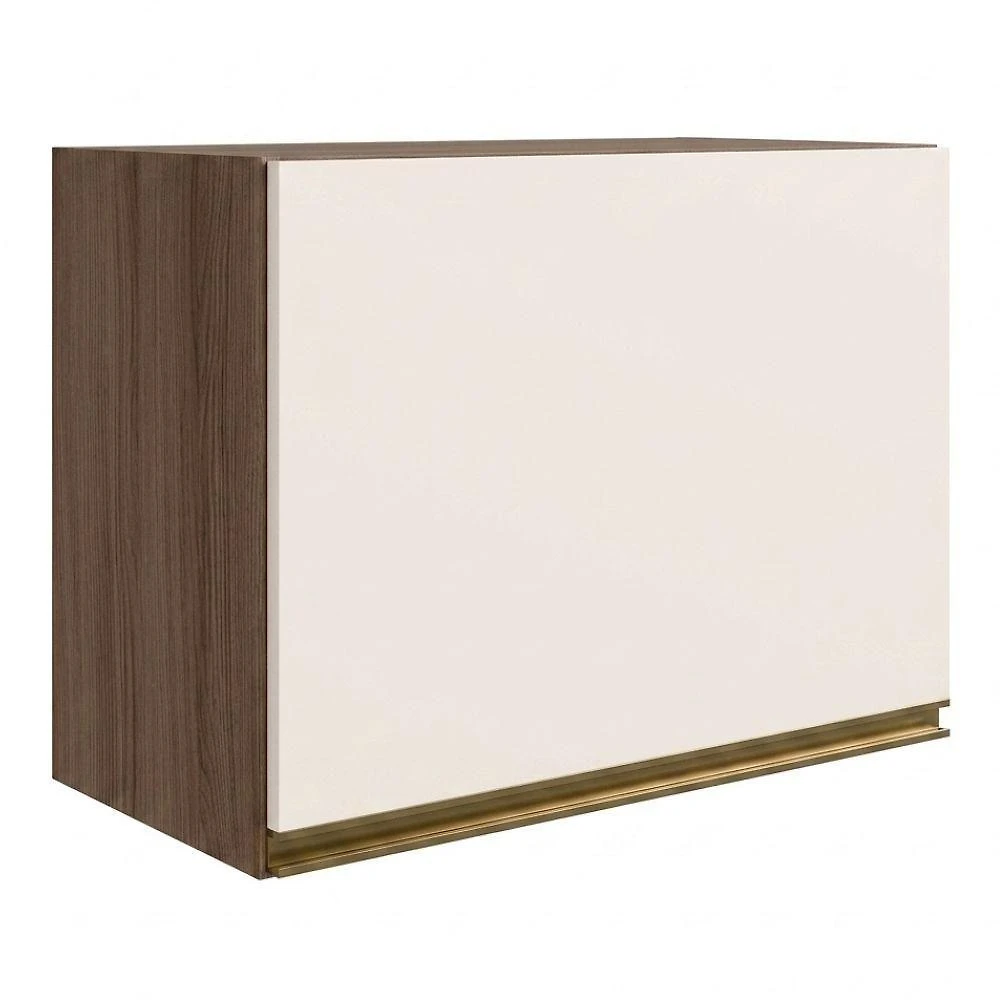 Armário Aéreo Kali Premium 60CM 1 Porta MDF Basculante Carvalho Toq Off White