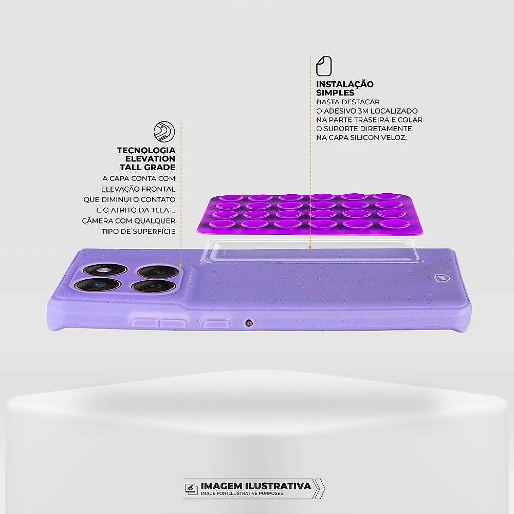 Capa Silicon Veloz para Realme C67 + Ventosa - Lilás - Gshield