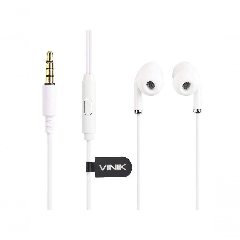 Fone de Ouvido com Fio Vinik Sound Pods SP220B com Microfone e alto-falante 10MM Plug 3,5MM Branco