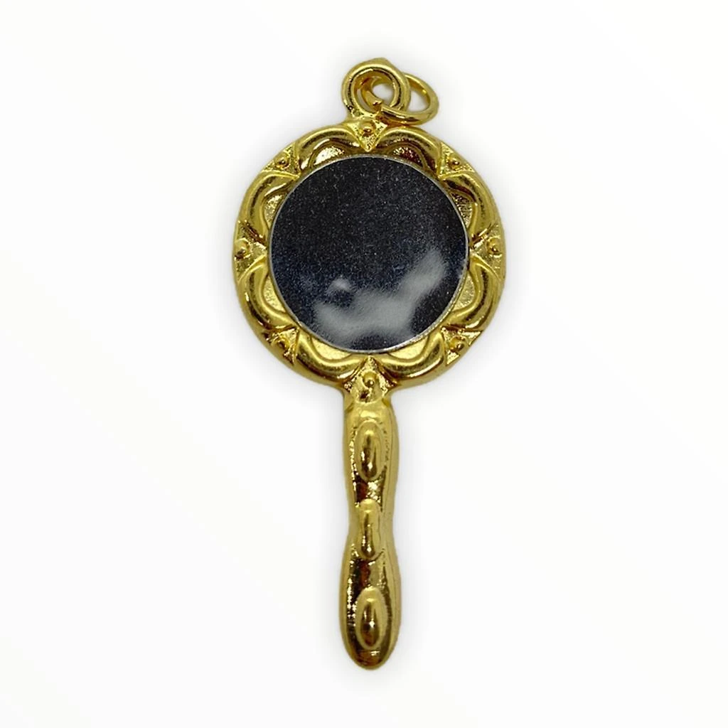 Miniatura Pingente Abebê Oxum 3,40 Cm Em Metal Banhado Dourado 7174