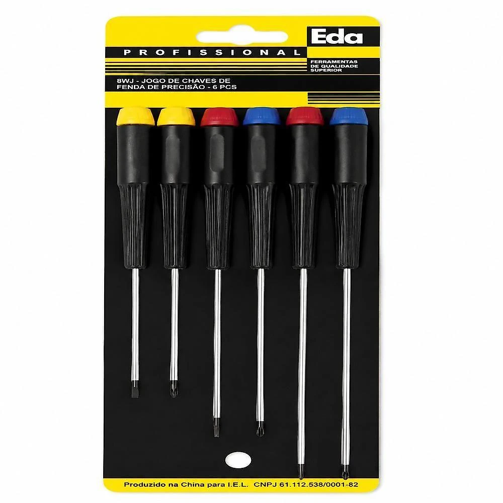 Kit de Chaves de Precisão Longas Magnéticas 6 Peças para Eletrônicos Óculos e Relógios Yeet