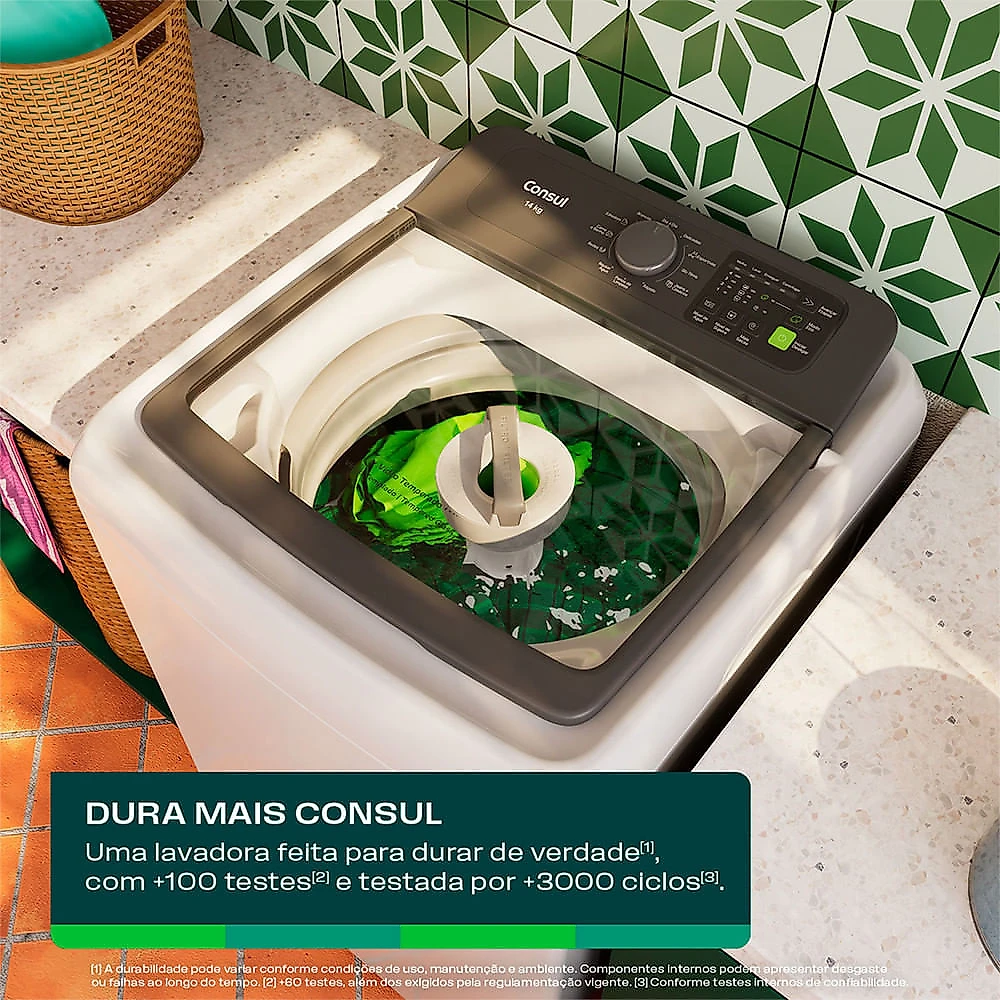 Máquina de Lavar 14Kg de Capacidade CWN14AB Consul Branco - 110V