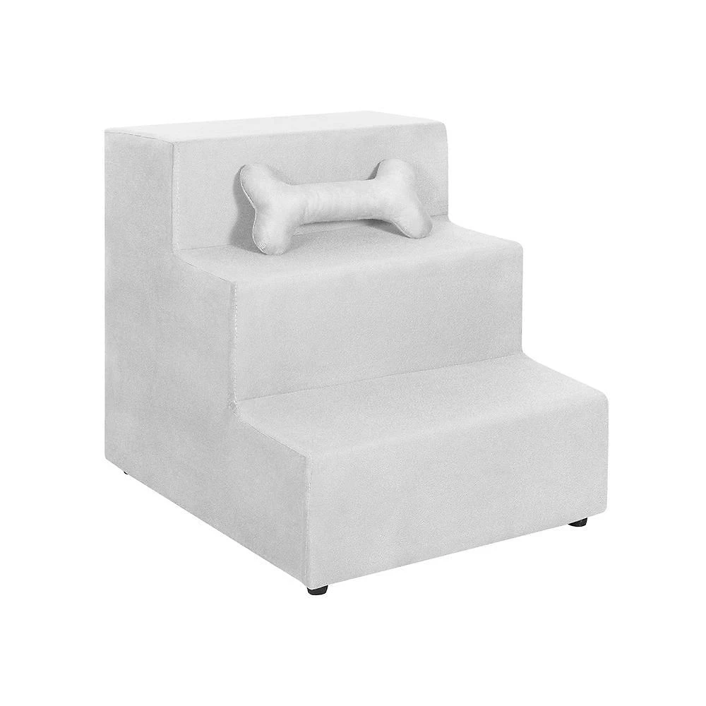 Escadas Escadinha Para Pet 3 Degraus Gato E Cachorro Smf Decor Cor:bege