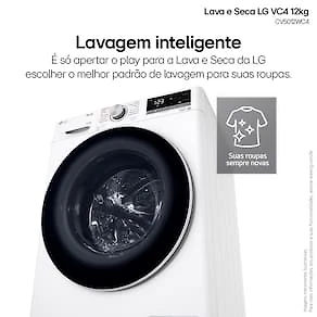 Miniatura Lava e Seca LG 12Kg/7Kg Smart VC4 com Inteligência Artificial AI DD™ CV5012WC4 - Branca 110V