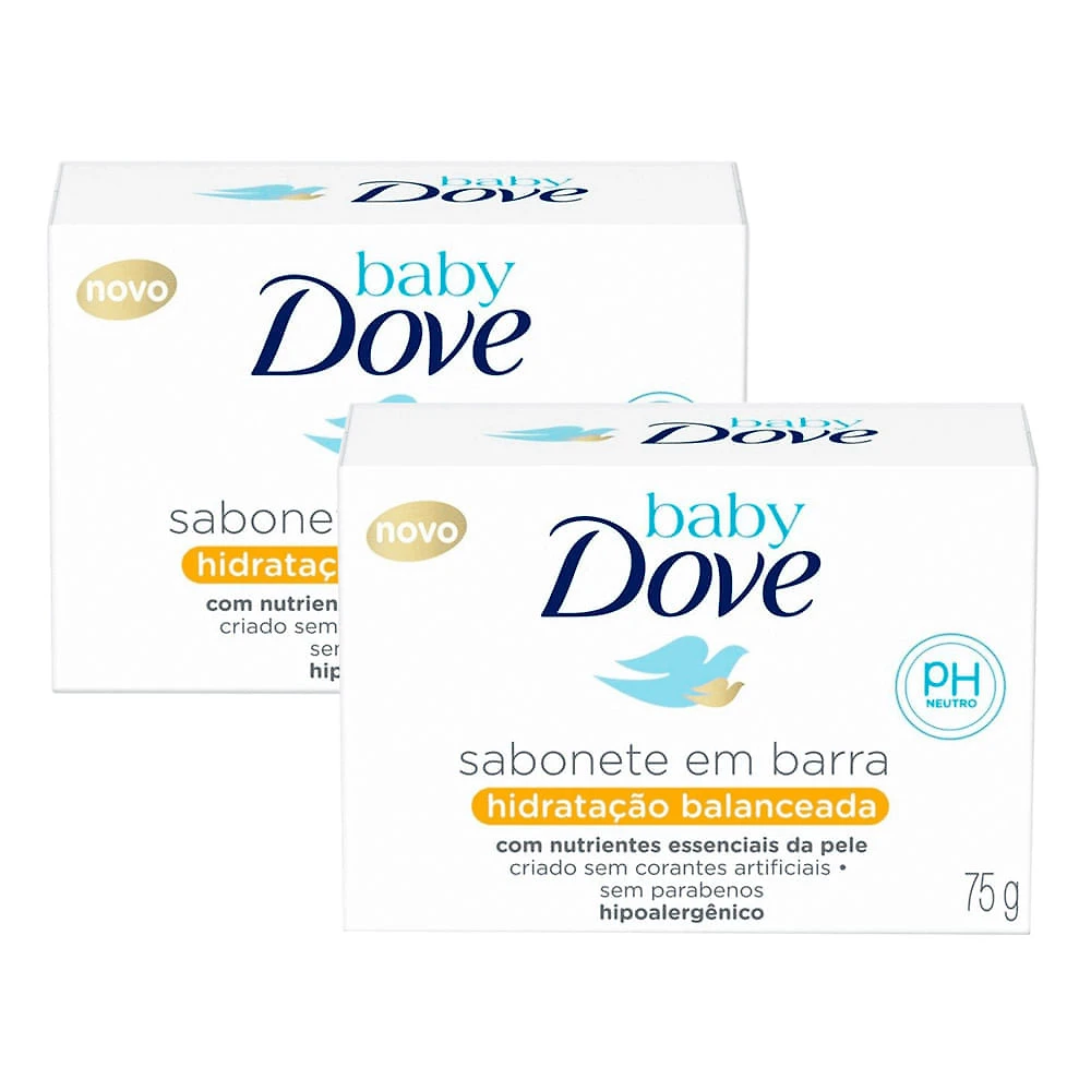 Kit 2 Sabonete em Barra Dove Baby Hidratação Balanceada 75g