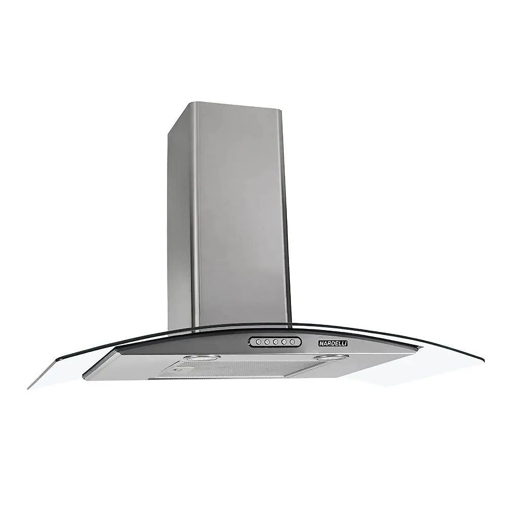 Coifa De Parede Nardelli Vidro Curvo Duto Slim 90cm Inox 110V