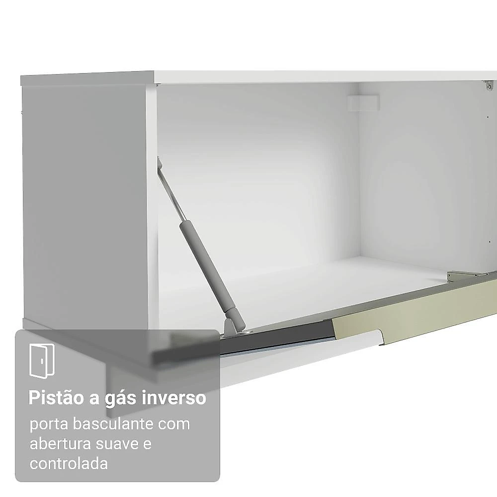 Rack suspenso para tv até 80 polegadas 218 cm 2 portas branco/cinza lux madesa