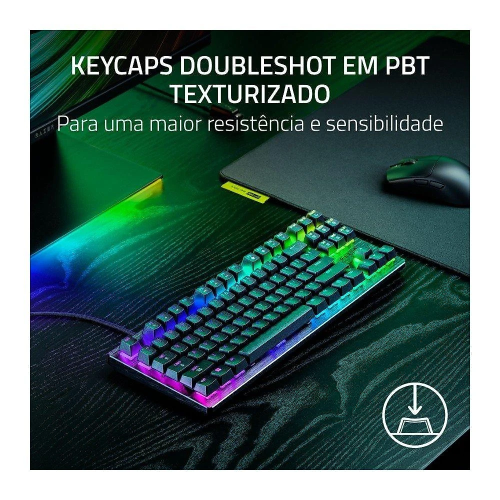 Teclado Magnético Gamer Razer Huntsman V3 HE TKL, 8KHz, Rapid Trigger, USB-C, RGB, Preto - RZ03-05920200