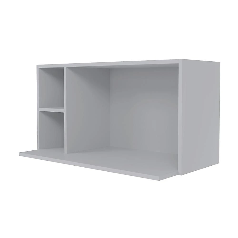 Suporte Microondas Aéreo 81cm Com Nicho Adega Miami Cinza Claro - Lumil