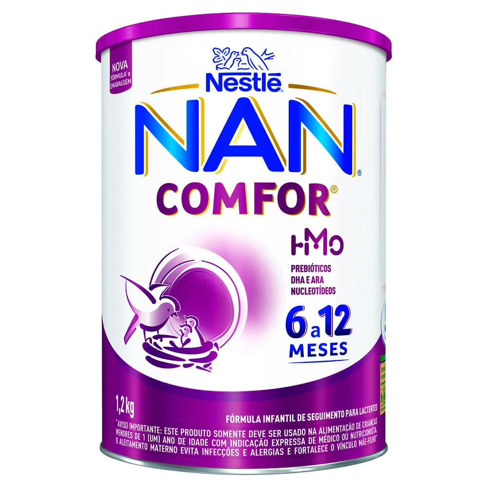 Nan Comfor HMO Fórmula Infantil de Seguimento para Lactentes 6 a 12 Meses 1,2kg
