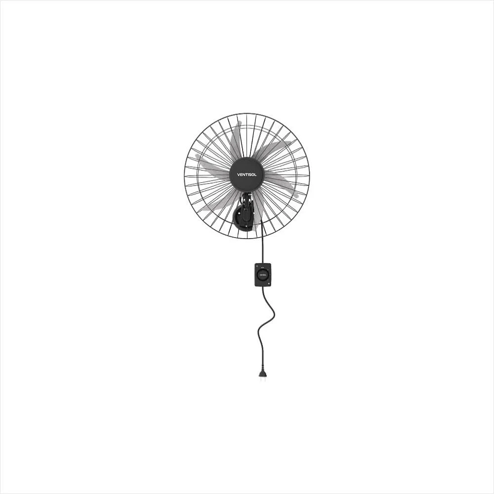 Ventilador oscilante de parede 50cm steel preto prata premium ventisol