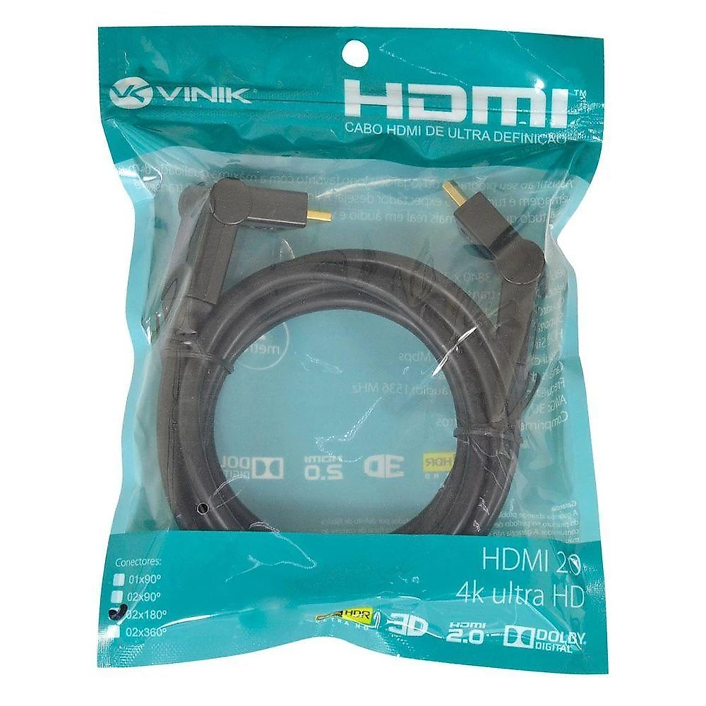 Cabo Hdmi 2.0 4k Conect.360 2m H20b360-2