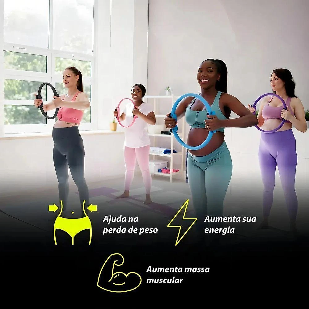 Anel De Pilates Ahead Sports Rosa 38cm Magic Circle Tonificador