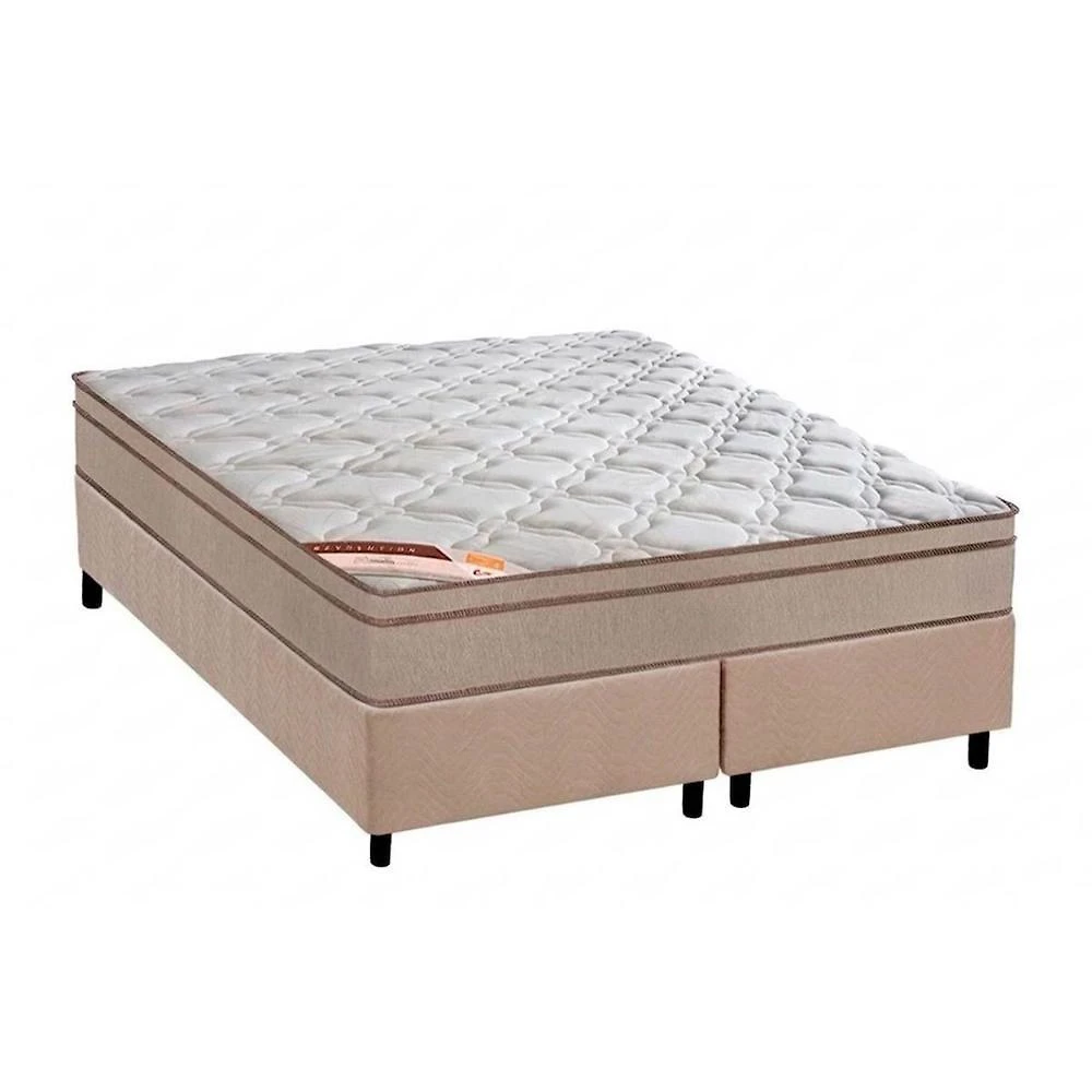 Cama Box King Suede Clean Euro Pillow Molas Bonnel Bege a Costa Rica