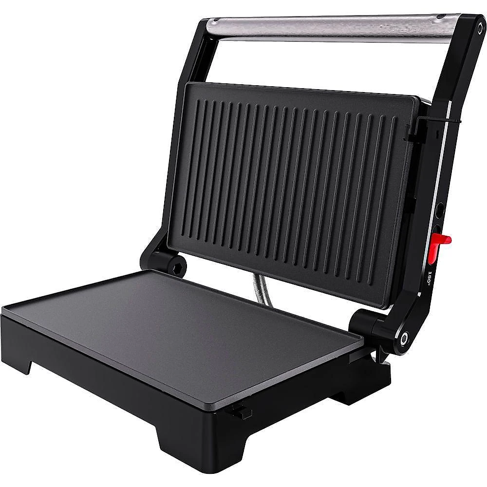Mini grill elétrico oster ogrl230 2 em 1 inox 1000w 110v para sanduíches e carnes