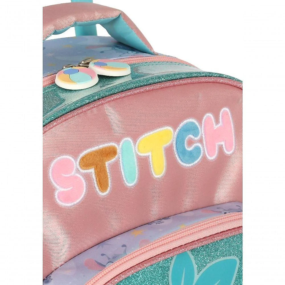 Mochila Com Rodas Stitch Turquesa - Unico Verde