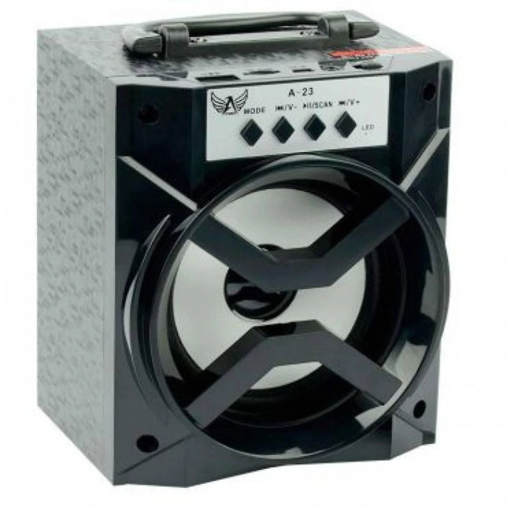 Caixa Som Bluetooth Portátil Rádio Fm Usb Mic Sd 8w Auxiliar - Preto