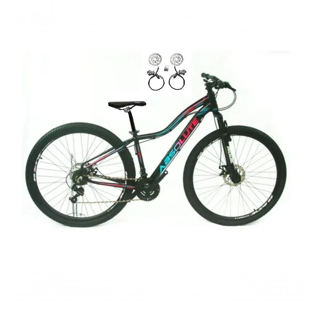 Bicicleta Aro 29 Absolute Hera Feminina Alumínio 21v Freio Hidraulico Garfo Suspensão Mtb preto Tam: 17