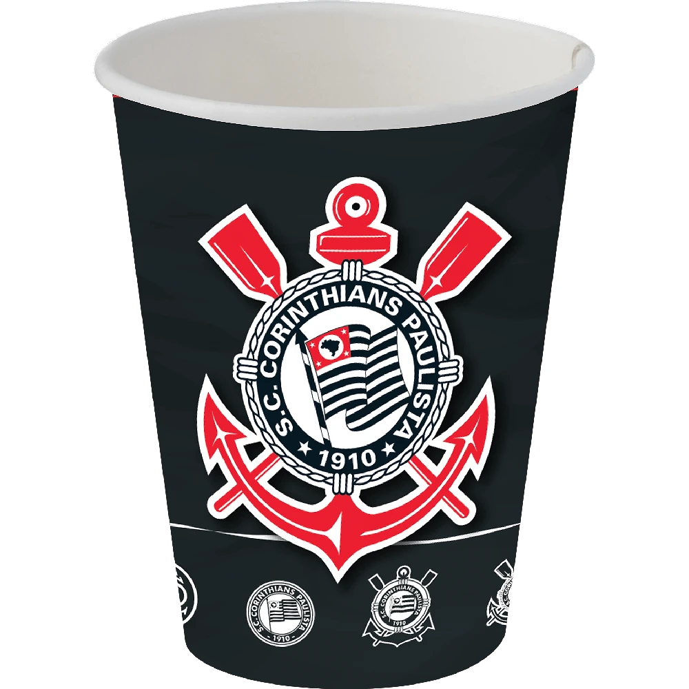 Copo de Papel Corinthians 200ml  8 Unidades