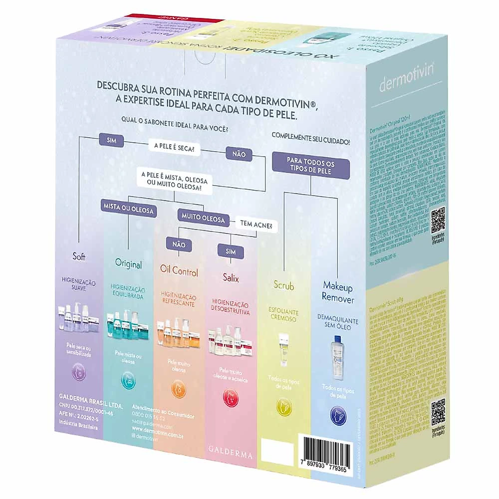 Dermotivin Kit Xô Oleosidade - Sabonete + Esfoliante Scrub + Hidratante Kit