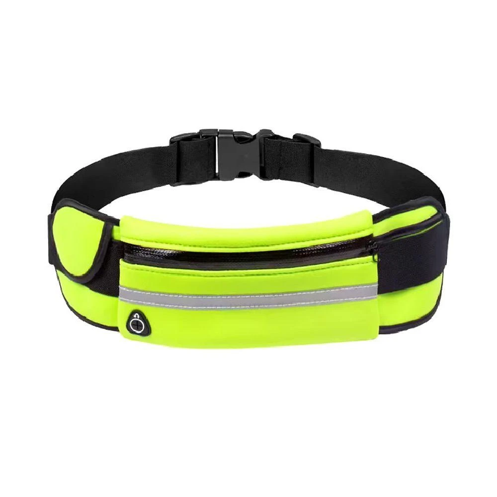 Pochete Esportiva Corrida Slim Porta Garrafa de Água Impermeável Verde Neon OEM
