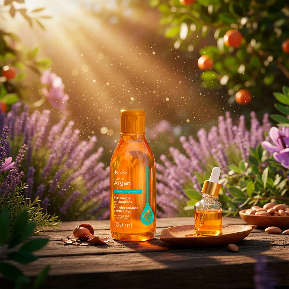 Miniatura Óleo de Argan Farmax Revitalização Capilar para Todos os Tipos de Cabelo 100ml