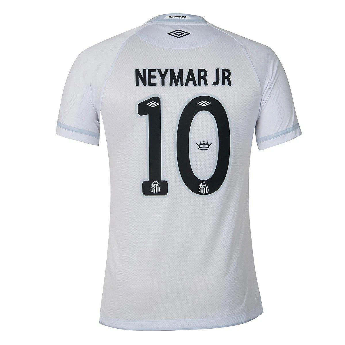 Miniatura Camisa Santos I 25/26 Neymar N° 10 Jogador Umbro Masculina Branco+Cinza - EGG