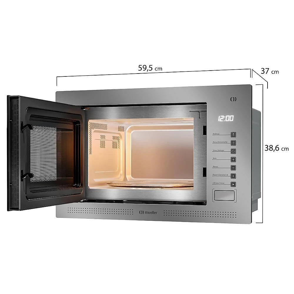 Micro-ondas De Embutir Mueller 25 Litros Espelhado MME25K Cinza 110V