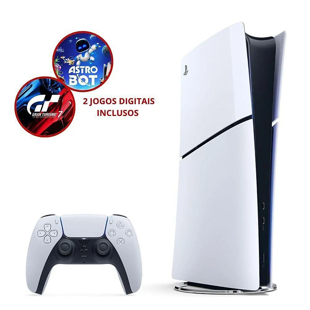 Console Playstation 5 Slim Edição Digital 825GB Com 2 Jogos Branco
