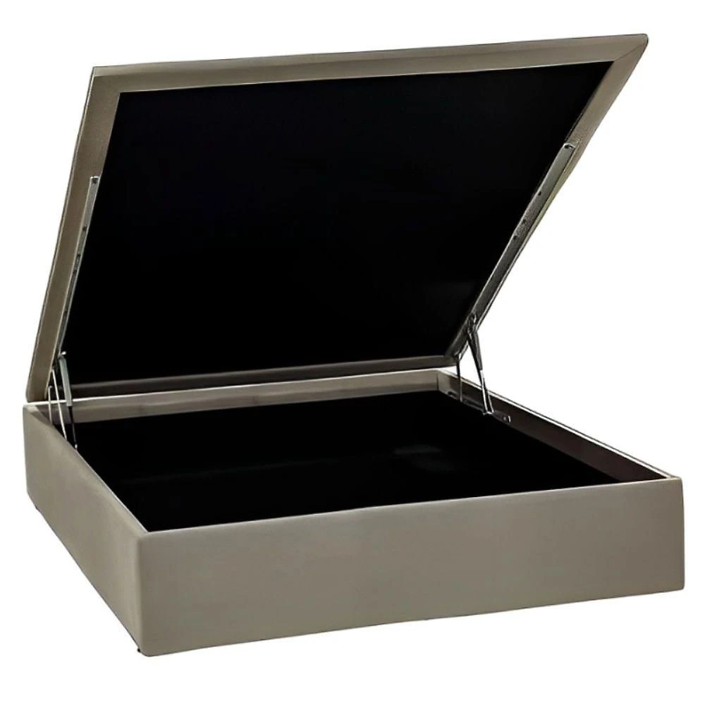 Base para Cama Box com Baú Casal Physical em Madeira com Abertura Pneumática Bege Ortobom