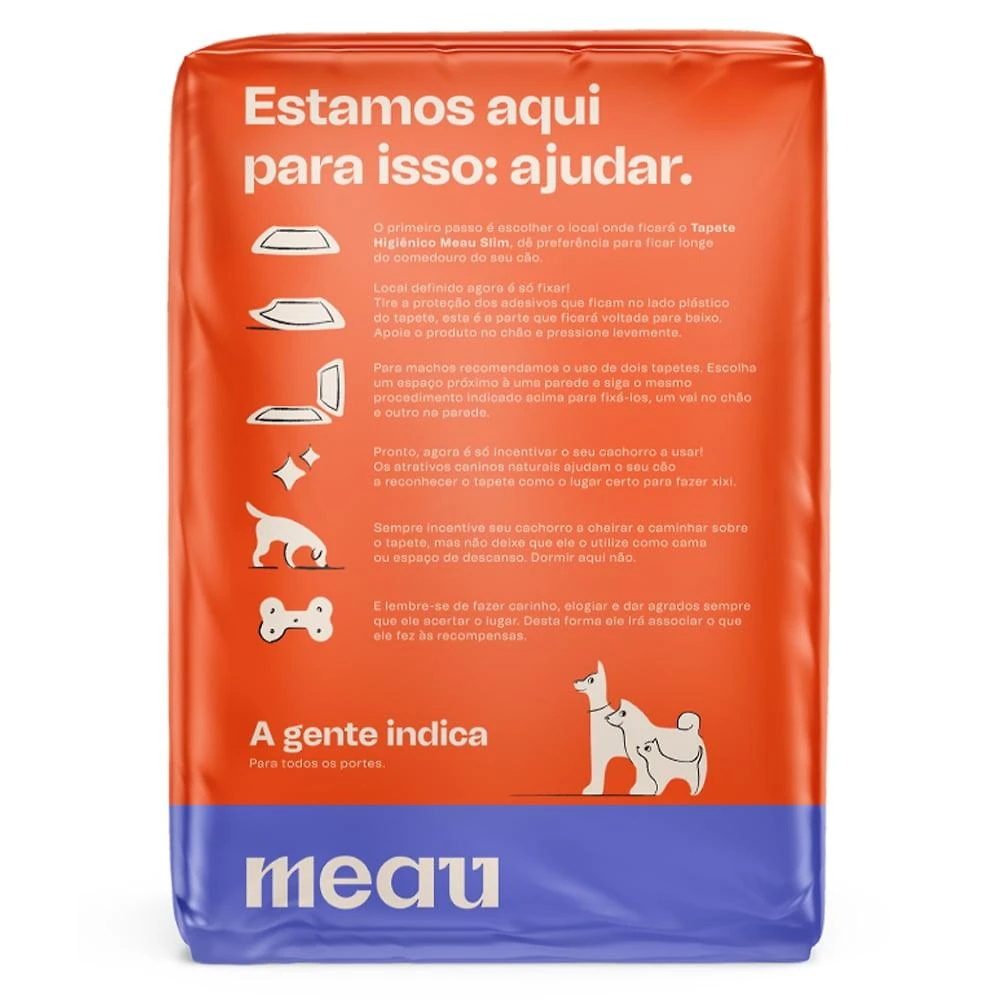 Miniatura Tapete Higiênico Meau Slim para Cães - 90 Unidades (3 Pacotes)