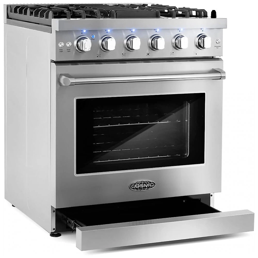 Fogão a Gás COSMO COS-EPGR304 Inox 76 cm 5 Queimadores Forno Convecção 127 L 120V