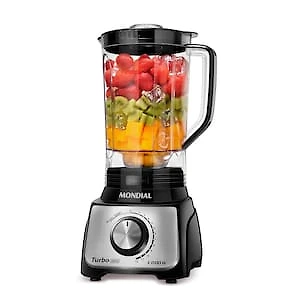 Liquidificador Mondial Turbo L-1100 3L 1100W 12 Velocidades Preto/Inox