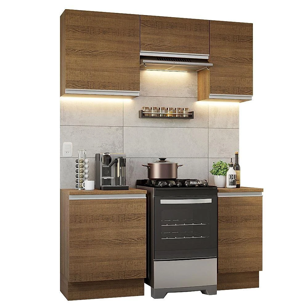 Armário De Cozinha 160Cm Rustic Glamy 07 Rustic